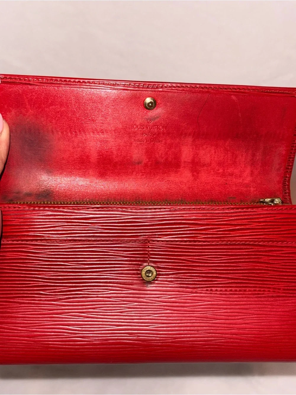 Authentic Louis Vuitton Sarah Wallet | Castillan Red Epi Leather CA1905